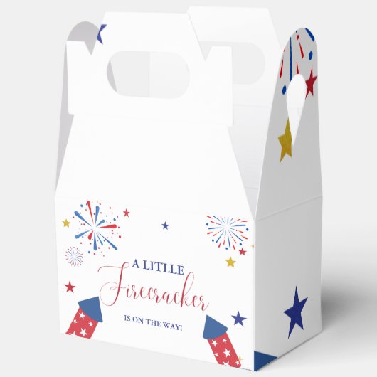 4 t Juli Unabhängigkeitsfirecracker Baby Shower Geschenkschachtel (Offen)