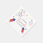 4 t Juli Unabhängigkeitsfirecracker Baby Shower Serviette (Ecke)