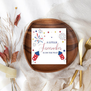 4 t Juli Unabhängigkeitsfirecracker Baby Shower Serviette