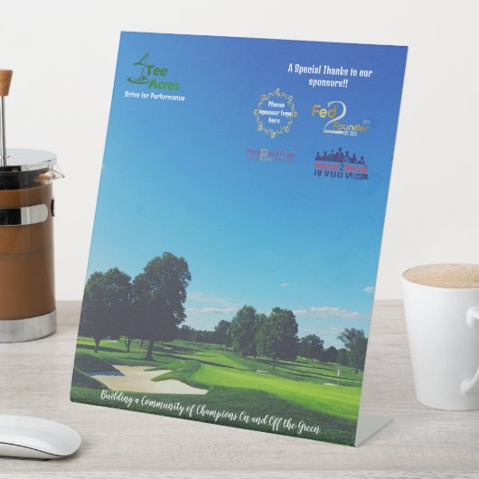 4 T-Shirt Acres Tischständer Sockelschild (In Situ)