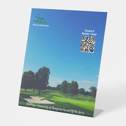 4 T-Shirt Acres Tischständer Sockelschild (Vorderseite)