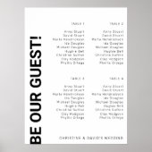 4 Tabelle Einfache White Wedding Chart Poster (Vorne)
