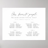 4 Tabellen Unsere Lieblings-Sitzplan Poster (Vorne)