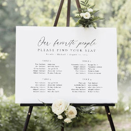 4 Tabellen Unsere Lieblings-Sitzplan Poster