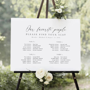 4 Tabellen Unsere Lieblings-Sitzplan Poster