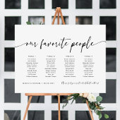 4 Tabellen Unsere Lieblings-Sitzplan Poster
