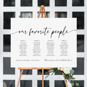 4 Tabellen Unsere Lieblings-Sitzplan Poster