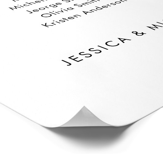 4 Tabellen Unsere Lieblings-Sitzplan Poster (Ecke)