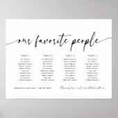 4 Tabellen Unsere Lieblings-Sitzplan Poster (Vorne)