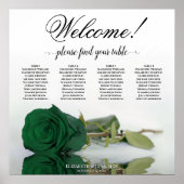 4 Table Emerald Green Rose Elegantes Seetabelle Poster (Vorne)