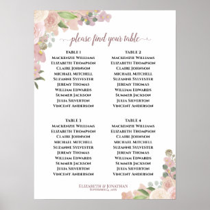 4 Tafelrosa Blumenkohlkarte Poster