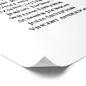 4 Tafelweiße Blumenübersicht Begrüßungstabelle Poster (Ecke)