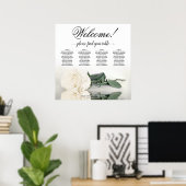 4 Tafelweiße Rose Elegantes Hochzeitsstift Poster (Heimbüro)