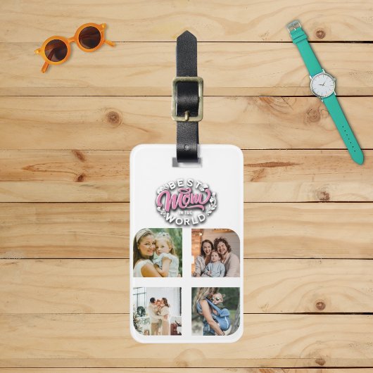 4 Tag der Fotocollage-Familie Gedächtnismüttertag Gepäckanhänger