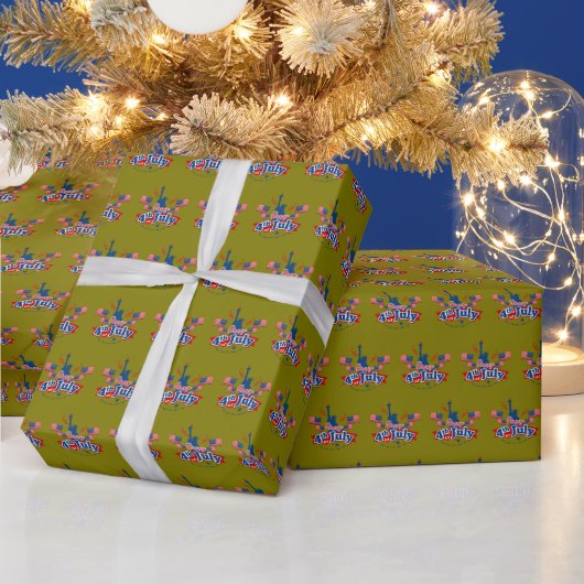 4. Tag der Unabhängigkeit im Juli Geschenkpapier (Feiertage)