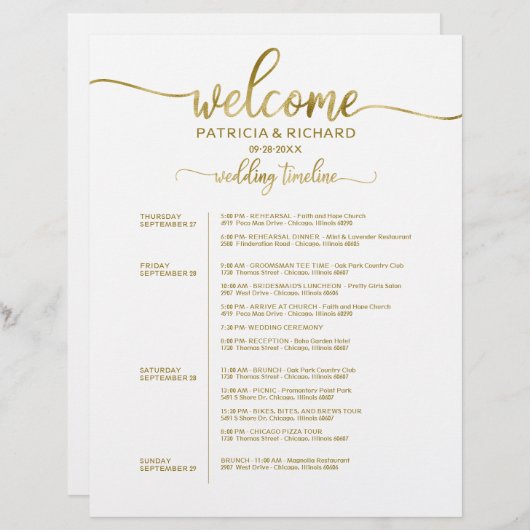 4 Tage Hochzeitswochenende Reisezeitschrift Chic (Vorne/Hinten)