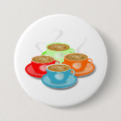 4 Tasse Kaffees Knopf- Button (Vorderseite)