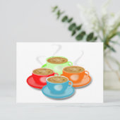 4 Tassen von Kaffeelieferungen Einladung (Stehend Vorderseite)