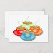 4 Tassen von Kaffeelieferungen Einladung (Vorne/Hinten)