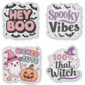 4-teiliges Halloween-Aufkleberblatt - Niedliches L Aufkleber (Vorderseite)