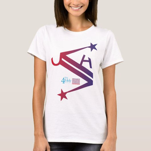 4 th July usa/eeuu texto simplificado by Masanser T-Shirt (Vorderseite)