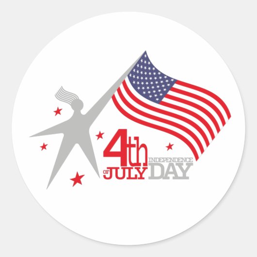 4 th of JULY INDEPENDENCE Day Runder Aufkleber (Vorderseite)