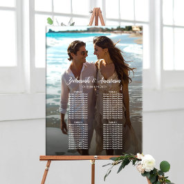 4 Tische elegant Foto Hochzeitskarte Poster