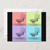 4 Toiletten Postkarte (Vorne/Hinten)