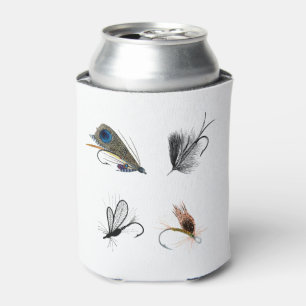4 Trockene Angelfliegen. Outdoorsmen Sportsmen Dosenkühler