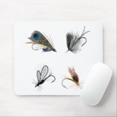 4 Trockene Angelfliegen. Outdoorsmen Sportsmen Mousepad (Mit Mouse)