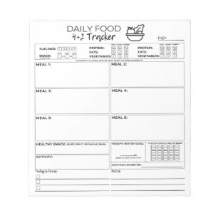 4 und 2 Notepad Food Tracker Notizblock