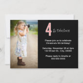 4 und Fabulous Custom Foto Geburtstag Einladung (Vorderseite)