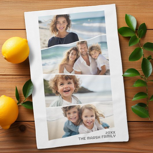 4 Uneven FotoCollage - Funky Quadrilateral Art Geschirrtuch