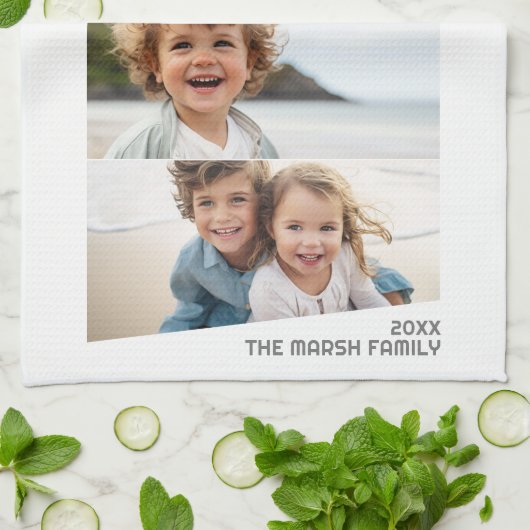 4 Uneven FotoCollage - Funky Quadrilateral Art Geschirrtuch (Gefaltet)