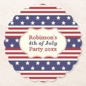 4. US Flagge-Party-Namens Julis des patriotischen Untersetzer (Vorderseite)
