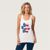 4. US Flagge-Tatzen-Druckes Julis des Tank Top (Vorderseite Vollansicht)