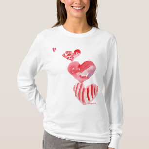 4 Valentinsgruß-Herz-Turm-T-Shirt Kleid T-Shirt