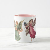 4 Verschiedene Viktorianische Engel, Weihnachtsfei Tasse (Zentrum)