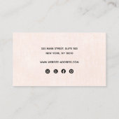 4 Vier Löcher mit rosa Leinenskriptanzeige Visitenkarte (Rückseite)