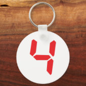 4 vier rote Uhr, digitale Nummer Schlüsselanhänger (Vorderseite)