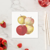 4 Vintage Äpfel illustrierte Serviette (Beispiel)