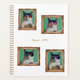 4 Vintage Bilderrahmen-Katzen-Familie Planer
