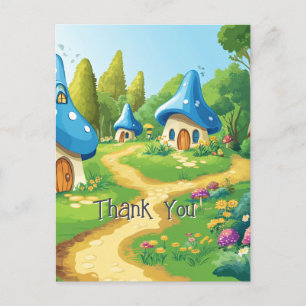 4 von 17 Dorf Blaue Pilze Postkarte
