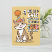 4 von 5 Katzen kümmern sich nicht darum, dass es I Einladung (Stehend Vorderseite)