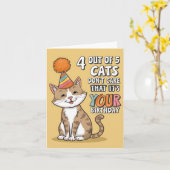 4 von 5 Katzen kümmern sich nicht darum, dass es I Karte (Gelbe Blume)