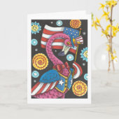 4. VON FLAMINGO-GRUSS-KARTE Vers JULIS ROSA Karte (Gelbe Blume)