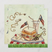 4. von Juli-Picknick laden ein Einladung (Vorne/Hinten)