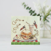 4. von Juli-Picknick laden ein Einladung (Stehend Vorderseite)