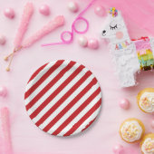 4. Von Juli Stripes rotes Weiß Party-PapierTeller Pappteller (Party)