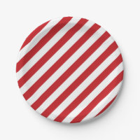 4. Von Juli Stripes rotes Weiß Party-PapierTeller